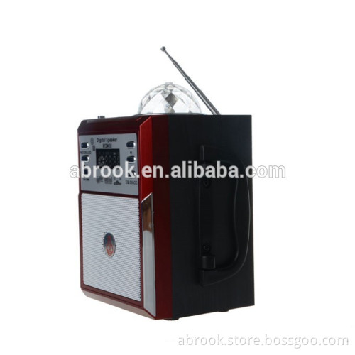 Plastic + Wood material led disco light speaker